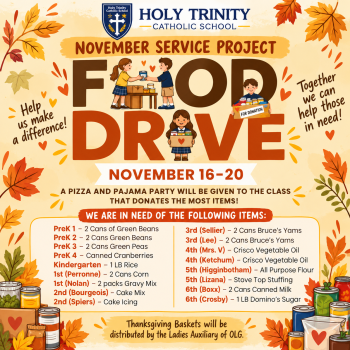Holy Trinity Autumn Food Drive