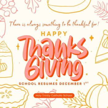 Orange and Pink Illustrated Femenine Thanksgiving Facebook Post